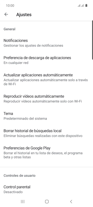 Pulsa Actualizar aplicaciones automáticamente.