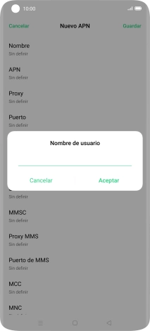 Introduce wap@wap y pulsa Aceptar.