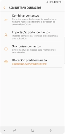 Pulsa Importar/exportar contactos.
