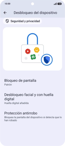 Pulsa Bloqueo de pantalla  e introduce el código de seguridad extra que has creado anteriormente.