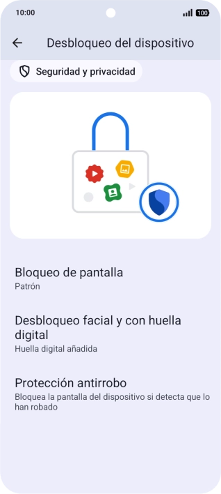 Pulsa Bloqueo de pantalla  e introduce el código de seguridad extra que has creado anteriormente.