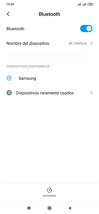 Pulsa el dispositivo Bluetooth deseado y sigue las indicaciones de la pantalla para vincular el dispositivo al teléfono.
