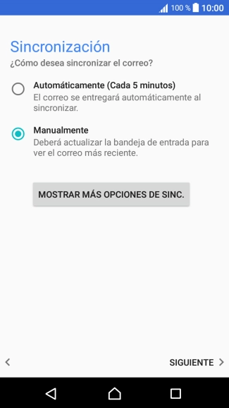 Pulsa MOSTRAR MÁS OPCIONES DE SINC..