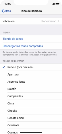 Pulsa los timbres de llamada deseados para escucharlos.