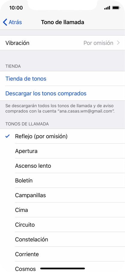 Pulsa los timbres de llamada deseados para escucharlos.