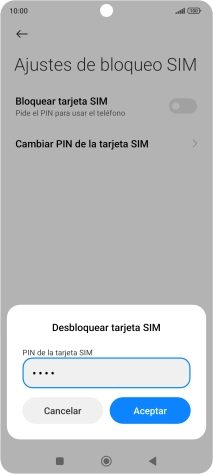 Introduce tu código PIN y pulsa Aceptar.