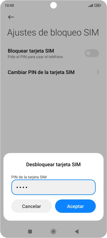 Introduce tu código PIN y pulsa Aceptar.