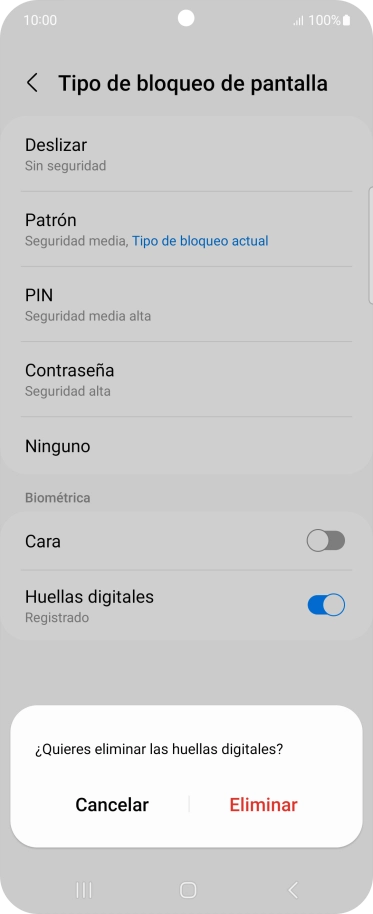 Pulsa Eliminar.