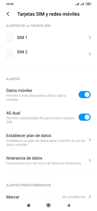 Pulsa la tarjeta SIM deseada.