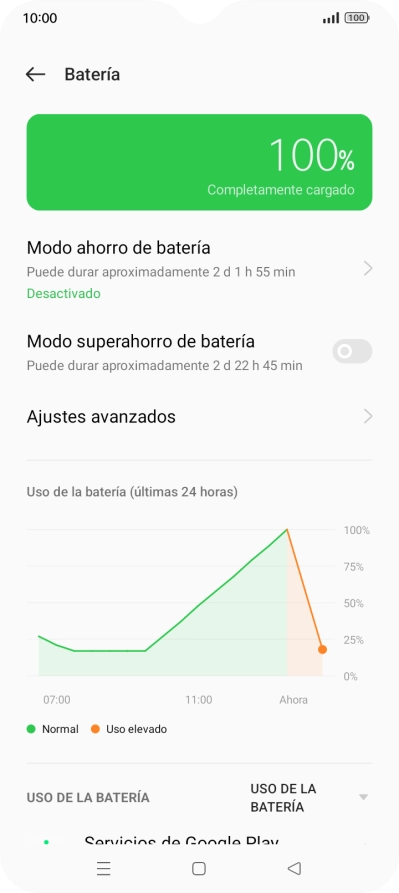 Pulsa Modo ahorro de batería.