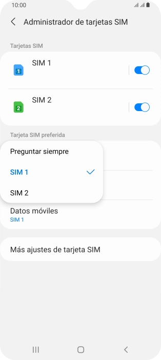 Pulsa el ajuste deseado.