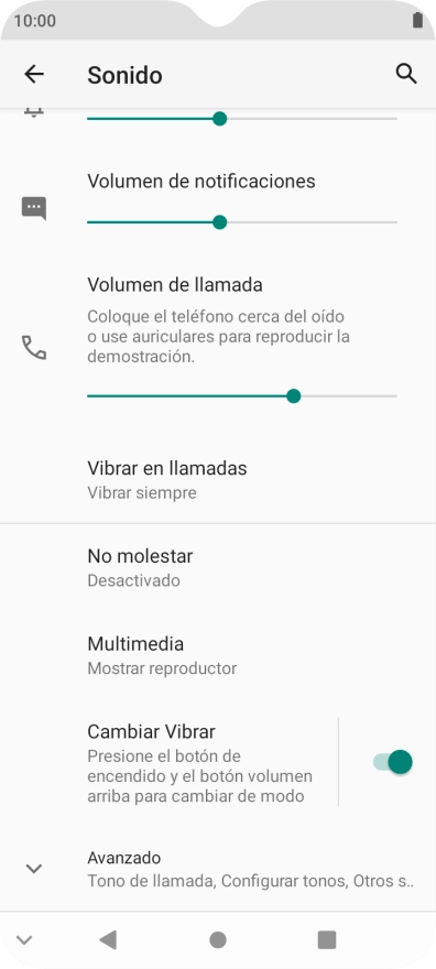 Pulsa Avanzado.