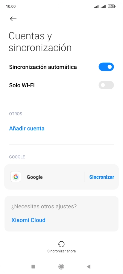 Pulsa la cuenta deseada.