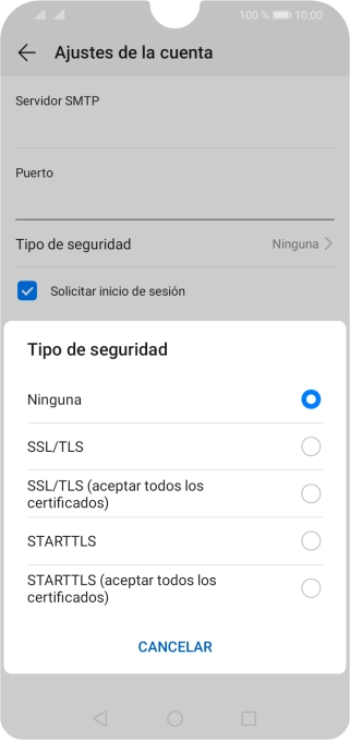 Pulsa Ninguna para desactivar la función.