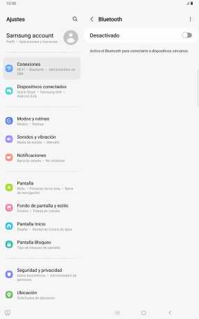 Pulsa el indicador para activar la función.