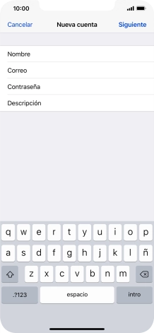 Pulsa Descripción e introduce el nombre de la cuenta de correo electrónico.