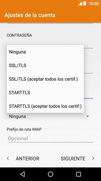 Pulsa Ninguna para desactivar la función.