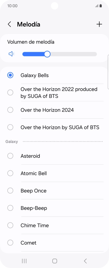 Pulsa los timbres de llamada deseados para escucharlos.