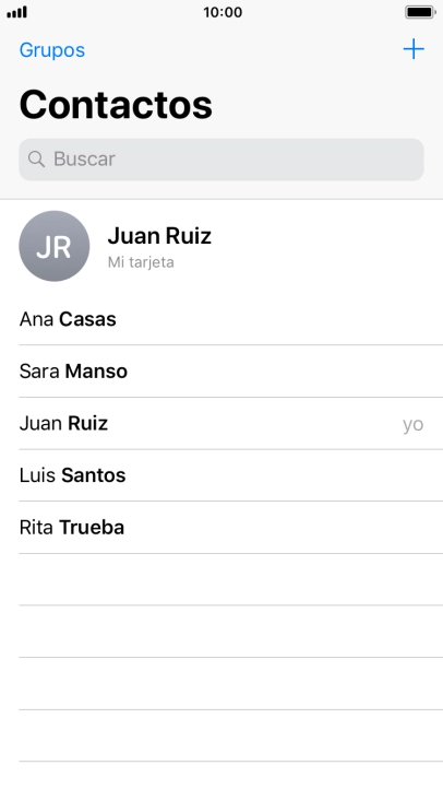 Pulsa el icono de nuevo contacto.
