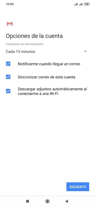 Si aparece en la pantalla esta imagen, tu cuenta de correo electrónico ha sido reconocida y configurada automáticamente. Sigue las indicaciones de la pantalla para introducir más información y terminar la configuración.
