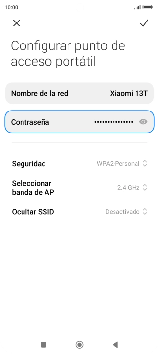 Pulsa Nombre de la red e introduce el nombre deseado de la conexión wifi