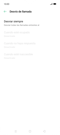 Pulsa el tipo de desvío deseado.