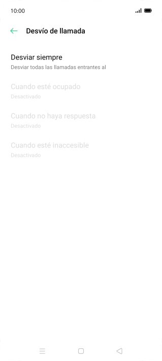 Pulsa el tipo de desvío deseado.