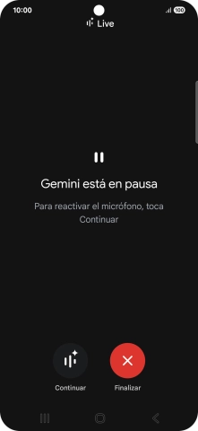 Para retomar la conversación, pulsa Continuar.