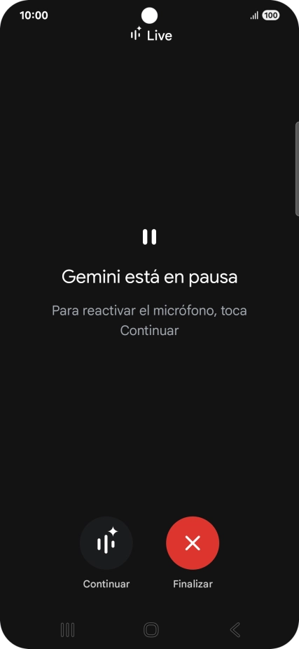 Para retomar la conversación, pulsa Continuar.