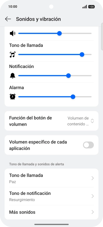 Pulsa Tono de llamada.