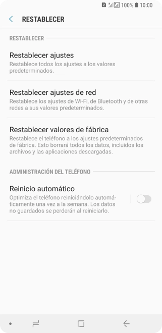 Pulsa Restablecer valores de fábrica. Pulsa Restablecer valores de fábrica.