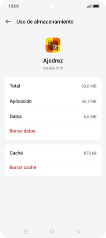Pulsa Borrar caché.