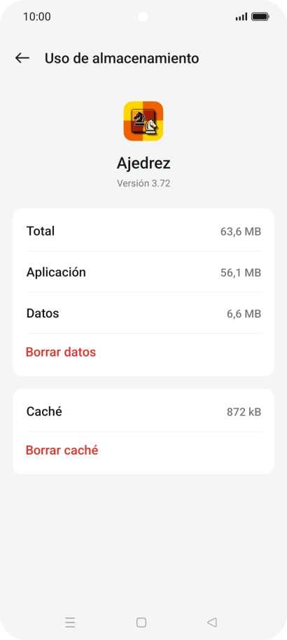 Pulsa Borrar caché.