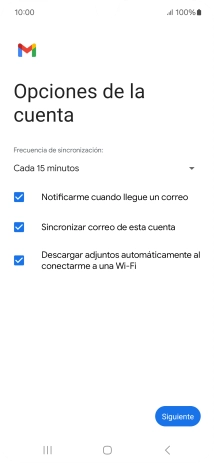 Si aparece en la pantalla esta imagen, tu cuenta de correo electrónico ha sido reconocida y configurada automáticamente. Sigue las indicaciones de la pantalla para introducir más información y terminar la configuración.