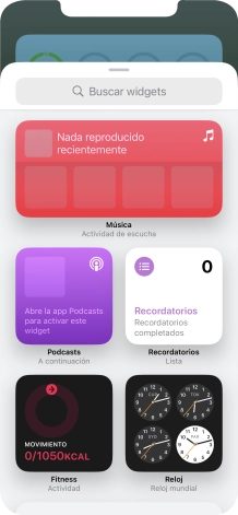 Pulsa el widget deseado.