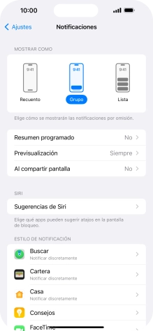 Pulsa Resumen programado.
