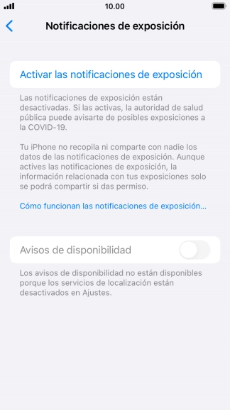 Pulsa Activar las notificaciones de exposición.