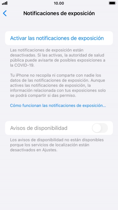 Pulsa Activar las notificaciones de exposición.