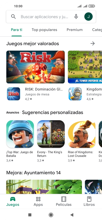 Pulsa en el campo de búsqueda.