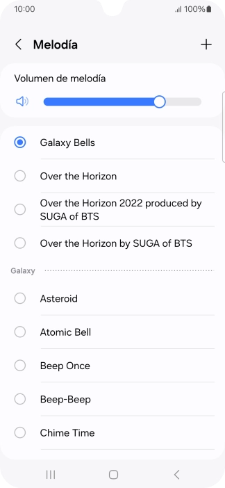Pulsa los timbres de llamada deseados para escucharlos.