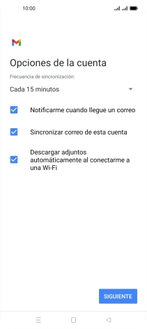 Si aparece en la pantalla esta imagen, tu cuenta de correo electrónico ha sido reconocida y configurada automáticamente. Sigue las indicaciones de la pantalla para introducir más información y terminar la configuración.