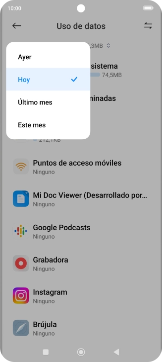 Pulsa el ajuste deseado.