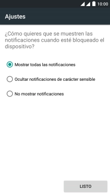 Pulsa el ajuste deseado.