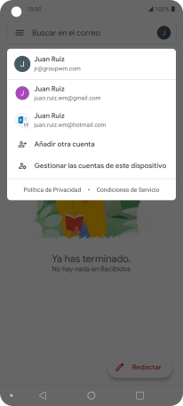 Pulsa la cuenta de correo electrónico deseada.