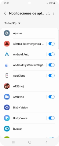 Pulsa el indicador junto a las apps deseadas para activar o desactivar la función.