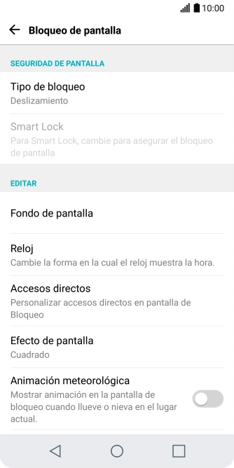 Pulsa Tipo de bloqueo.