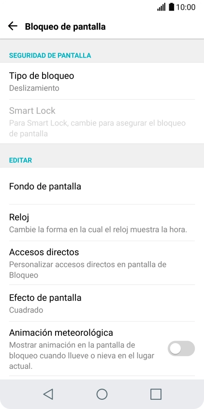 Pulsa Tipo de bloqueo.