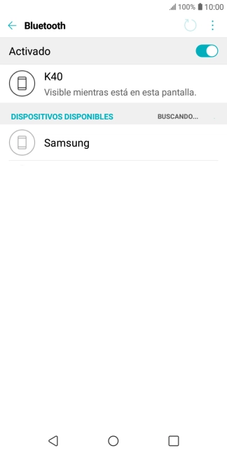 Pulsa el dispositivo Bluetooth deseado y sigue las indicaciones de la pantalla para vincular el dispositivo al teléfono.