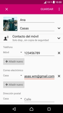 Pulsa la lista desplegable junto a la dirección de correo electrónico.