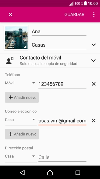 Pulsa la lista desplegable junto a la dirección de correo electrónico.